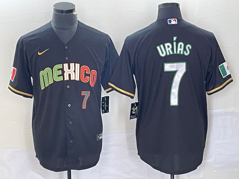Men 2023 World Cub Mexico #7 Urias Black Nike MLB Jersey style 91820